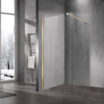 Душевая перегородка Волк-Ин (Walk-In) VSW-1H600CLG, 600*2000, брашированное золото, стекло прозрачное
