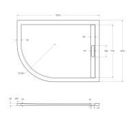Поддон из искусственного мрамора CEZARES TRAY-AS-RH-120/90-550-30-W-R