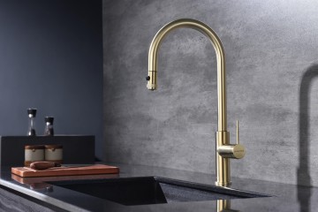 Смеситель для кухни Galant, светлое брашированное золото, Ga213077-SBG, Paulmark