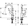 Смеситель Hansgrohe Logis для раковины, 1 отверстие, с донным клапаном, цвет: черный матовый 71130670