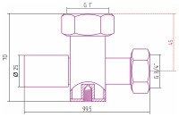 Вентиль запорный с клапаном круглый (G 1" НГ х G 3/4" НГ)