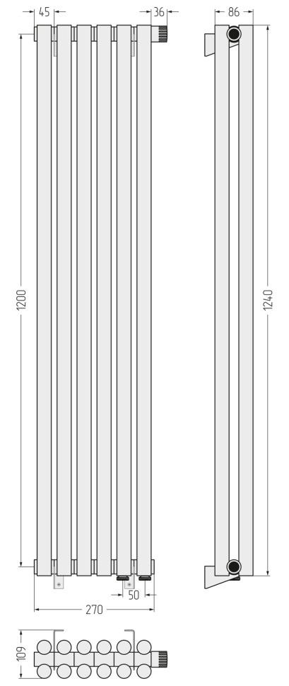 Эстет-11 EU50 1200х270 6 секций