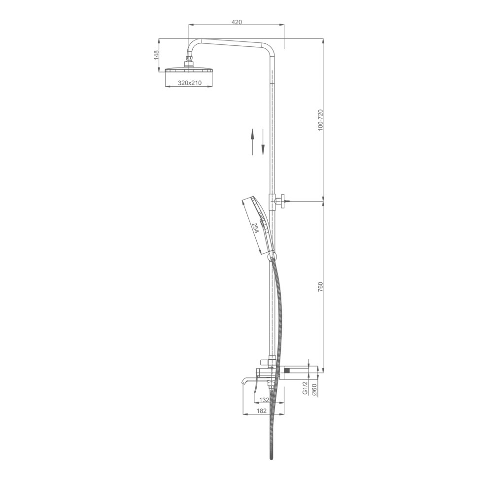 Душевая система Splenka для ванны и душа S31.24 Хром