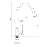 Смеситель Splenka для кухни с гибким изливом S201.4306.06 Черный