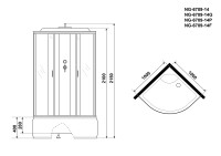 Душевая кабина Niagara Classic NG-6709-14G (100х100х215) высокий поддон(45см),черный,стекло прозрачное,4 места