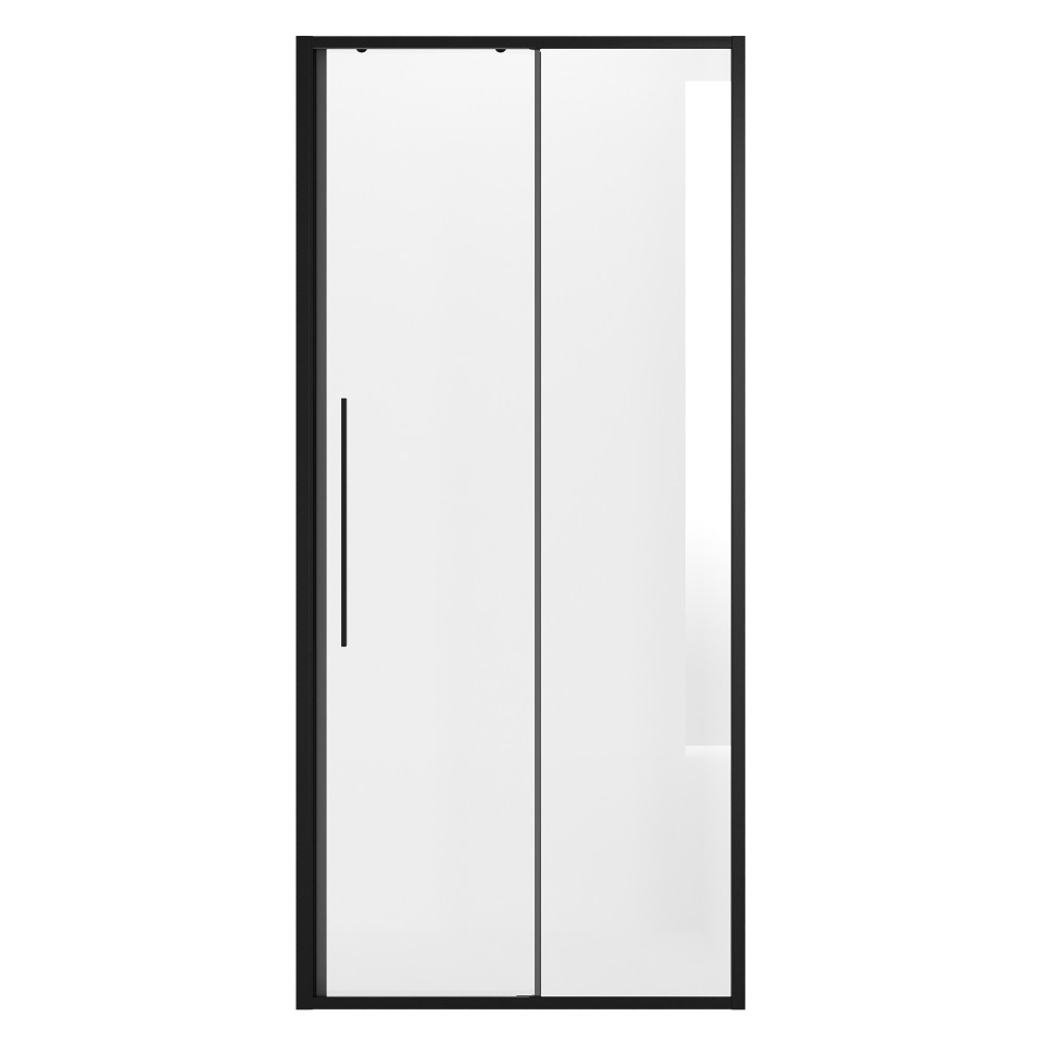 Дверь в нишу Niagara Nova NG-84-11AB (110х195) черный матовый,стекло прозрачное,дверь раздвижная,1 место