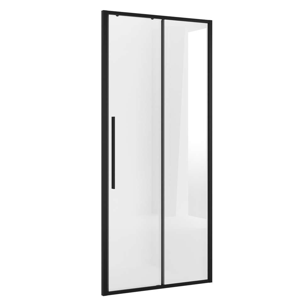 Дверь в нишу Niagara Nova NG-84-11AB (110х195) черный матовый,стекло прозрачное,дверь раздвижная,1 место