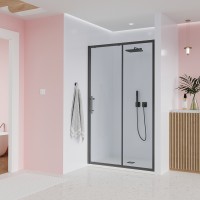 Душевая дверь Veconi Evo 100 GR, 1300x1950, графит брашинг, стекло прозрачное