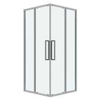 Душевое ограждение Grossman Cosmo 300.K33.02.8080.10.00 (80х80х195) квадрат,раздвижная,хром,стекло прозрачное, 1 место