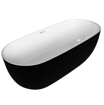 Ванна отдельностоящая Grossman Classic GR-2501MB (170х80х58) цвет черный/белый матовый,1 место
