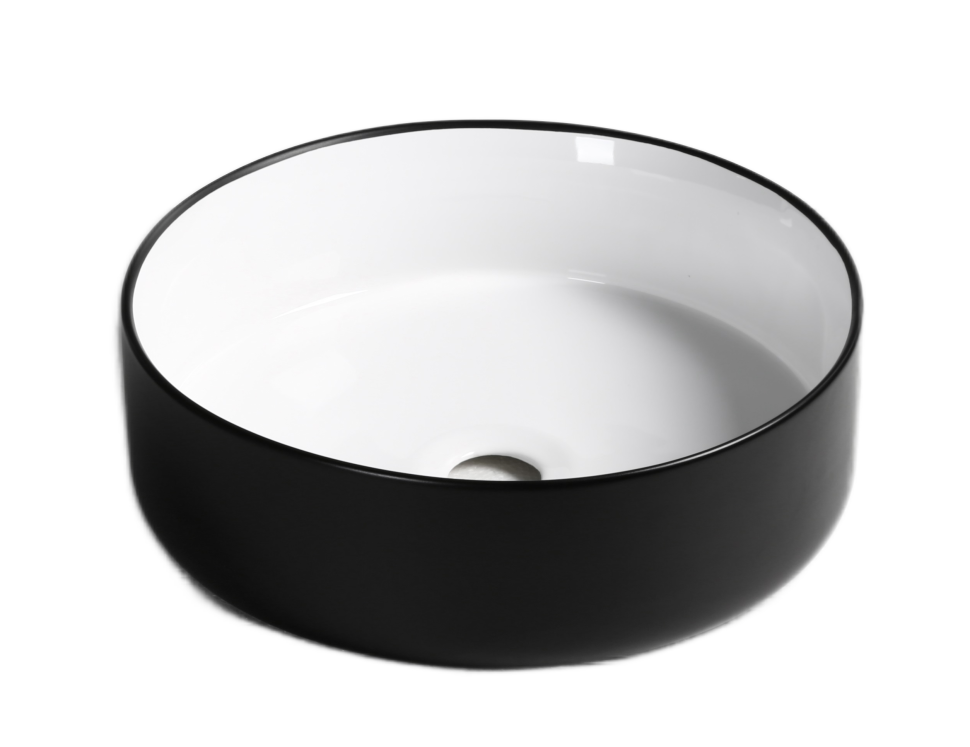 Раковина накладная MILLEAU Nuage MU7044A-MB/GW (матовый черный/белый глянец)