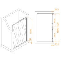 Душевая дверь RGW PA-14Gb (Прозрачное, 1400)