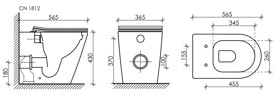 Напольный приставной унитаз Highlight Rimless
