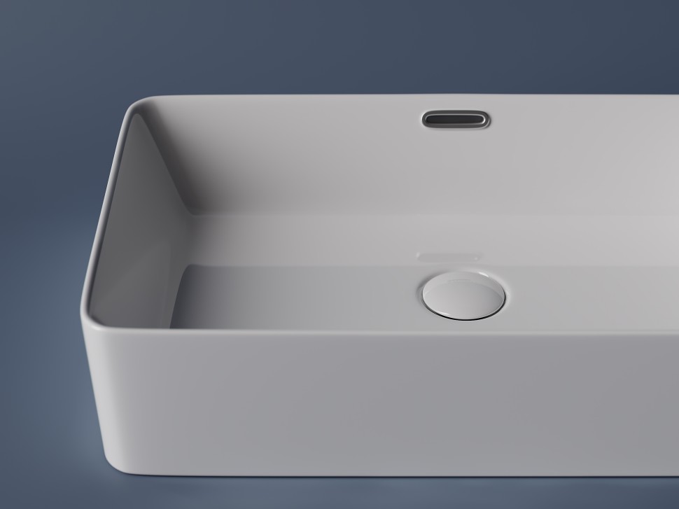 Умывальник чаша накладная прямоугольная со сливом переливом Element 600x380x140мм