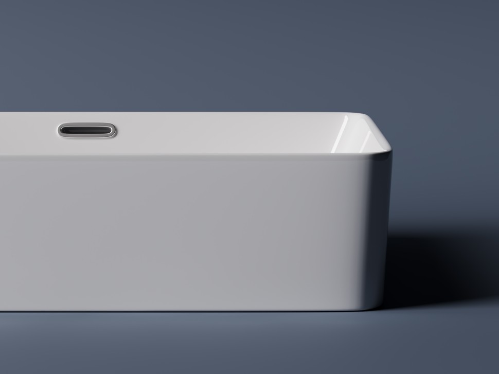 Умывальник чаша накладная прямоугольная со сливом переливом Element 600x380x140мм