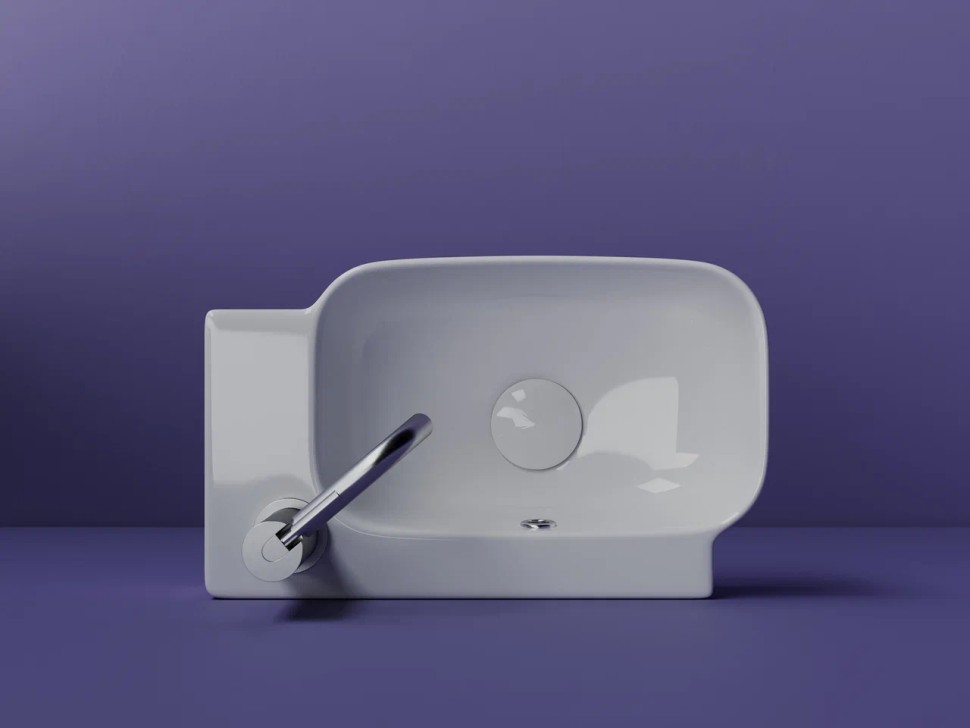 Рукомойник подвесной прямоугольный 403x249x140, с отверстием под смеситель (чаша слева, отверстие под смеситель справа), цвет белый