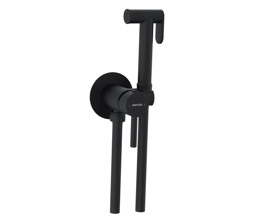 Гигиенический душ SANCOS Start со смесителем, цвет черный матовый, арт. SC1001MB
