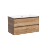 Тумба подвесная SANCOS Libra 890х450х500, c двумя ящиками оснащенными доводчиками, дуб чарльстон, арт. LB90ECH