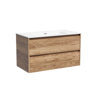 Тумба подвесная SANCOS Libra 890х450х500, c двумя ящиками оснащенными доводчиками, дуб чарльстон, арт. LB90ECH