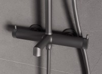 Душевая стойка Rim VSFS-2RM1GM с изливом, вороненая сталь