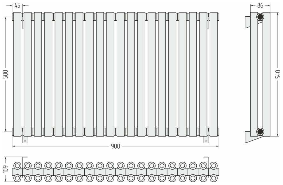 Эстет-00 500х900 20 секций