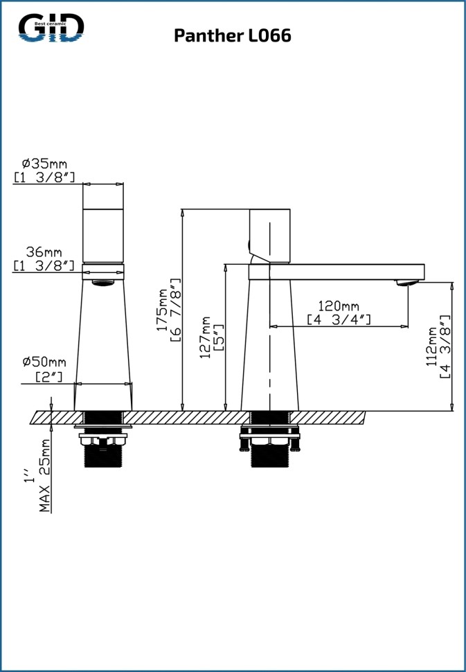 Смеситель для раковины Edessa SS070-CH-K хром