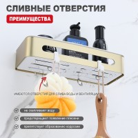 Полка для ванной комнаты 290*115*55мм Raglo сатин золото