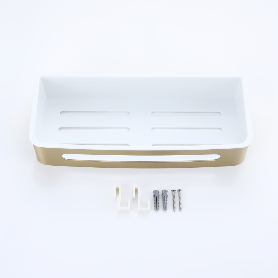 Полка для ванной комнаты 290*115*55мм Raglo сатин золото