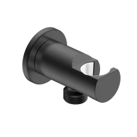 AQM8714MB Siena Выход из стены с держателем, черный матовый