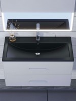 Раковина для ванной кварцевая Uperwood Foster Quartz 90х45,5х17,5 см, черная матовая, уголь