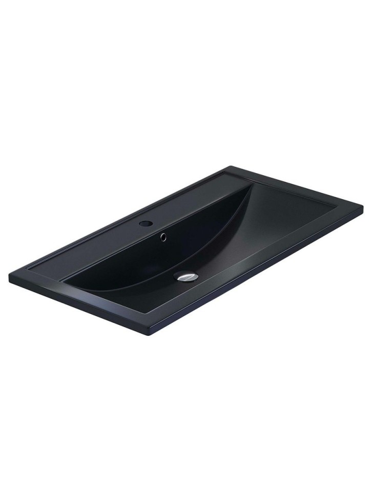 Раковина для ванной кварцевая Uperwood Foster Quartz 90х45,5х17,5 см, черная матовая, уголь