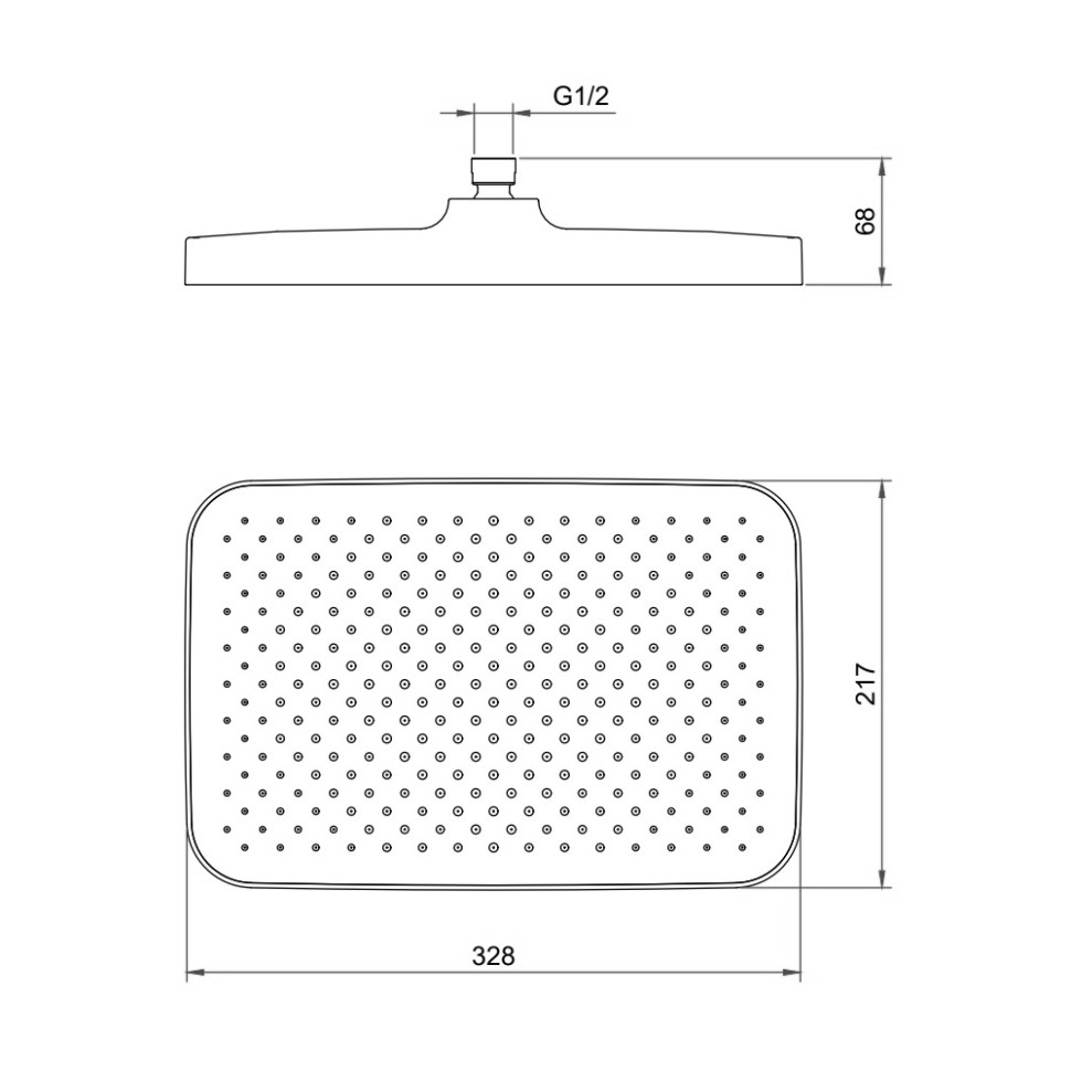 Верхний душ BERGES U2, черный матовый, пластик