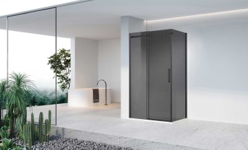 Душевой уголок Комо-Н (Como-N) VSR-4CN9012CGB, 1200*900, черный, стекло тонированное