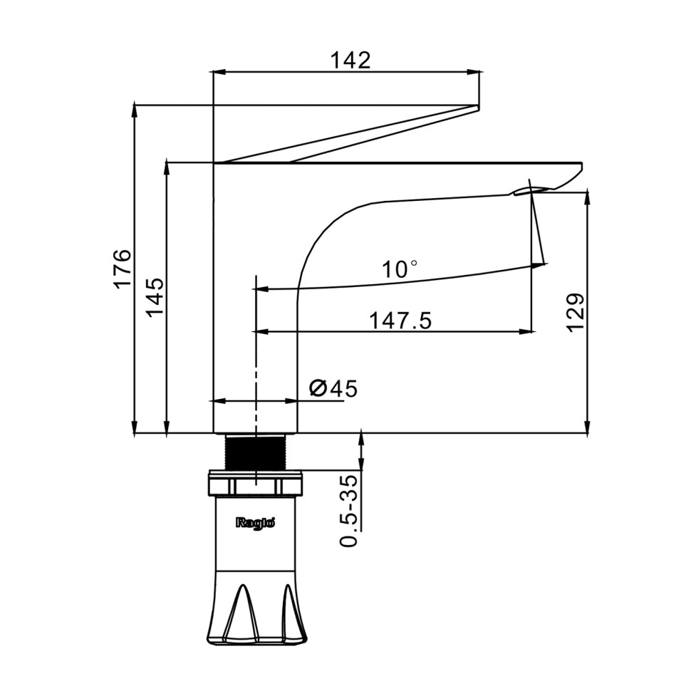 Смеситель Raglo для умывальника R21.10.03 Золотой сатин