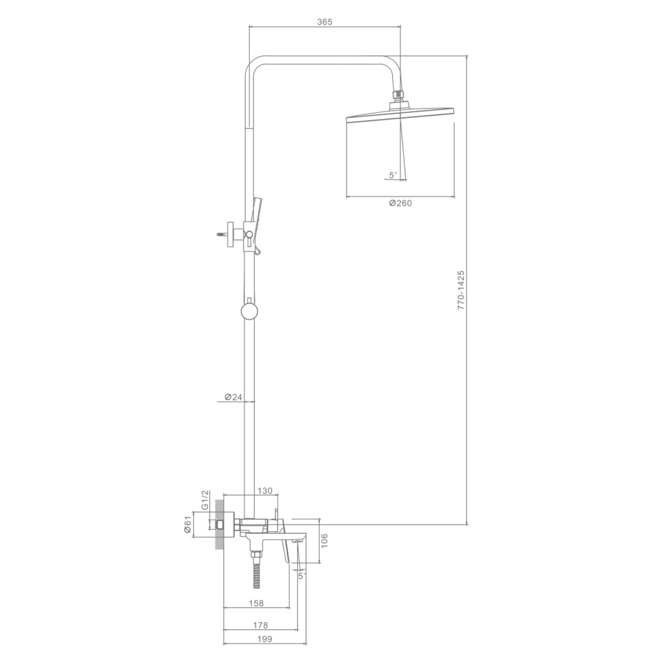 Душевая система Raglo для ванны и душа R31.24.06 Черный