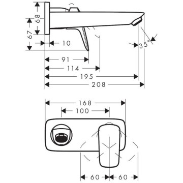 Смеситель Hansgrohe Logis для раковины, настенный, цвет: черный матовый 71220670