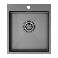 Мойка нерж. сталь AISI304 VELTEN 45, PM804551-GM, вороненая сталь, 450х510мм, Starke-Paulmark