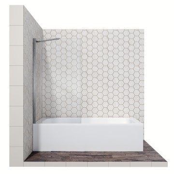 Шторка для ванны Ambassador Bath Screens 16041102 (70х140) хром,стекло прозрачное,неподвижное,1 место