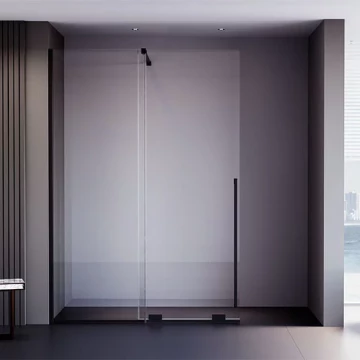 Душевая перегородка Veconi Premium Trento PTDW-50B, 1100x2000, черный матовый, стекло прозрачное