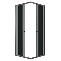 Душевое ограждение Niagara Eco NG-1008-14QT (80х80х190) квадрат,раздвижное,черный,стекло тонированное,1 место