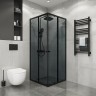 Душевое ограждение Niagara Eco NG-1008-14QT (80х80х190) квадрат,раздвижное,черный,стекло тонированное,1 место