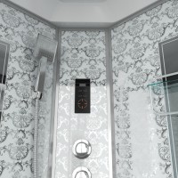 Душевая кабина Niagara Luxe NG-7710W (100x100х215) высокий поддон(45см),дверь раздвижная,стенки серебро,4 места