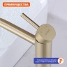 Смеситель Prohanss высокий для умывальника P31.15.03 Сатин золотой