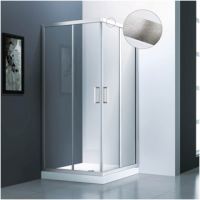 Душевой угол Veconi Rovigo RV-83, 1000x1000x1950, никель брашинг, стекло прозрачное