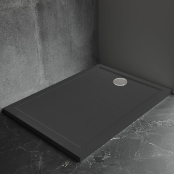 Душевой поддон Veconi Pietra B, 1200x900x30, искусственный камень, черный
