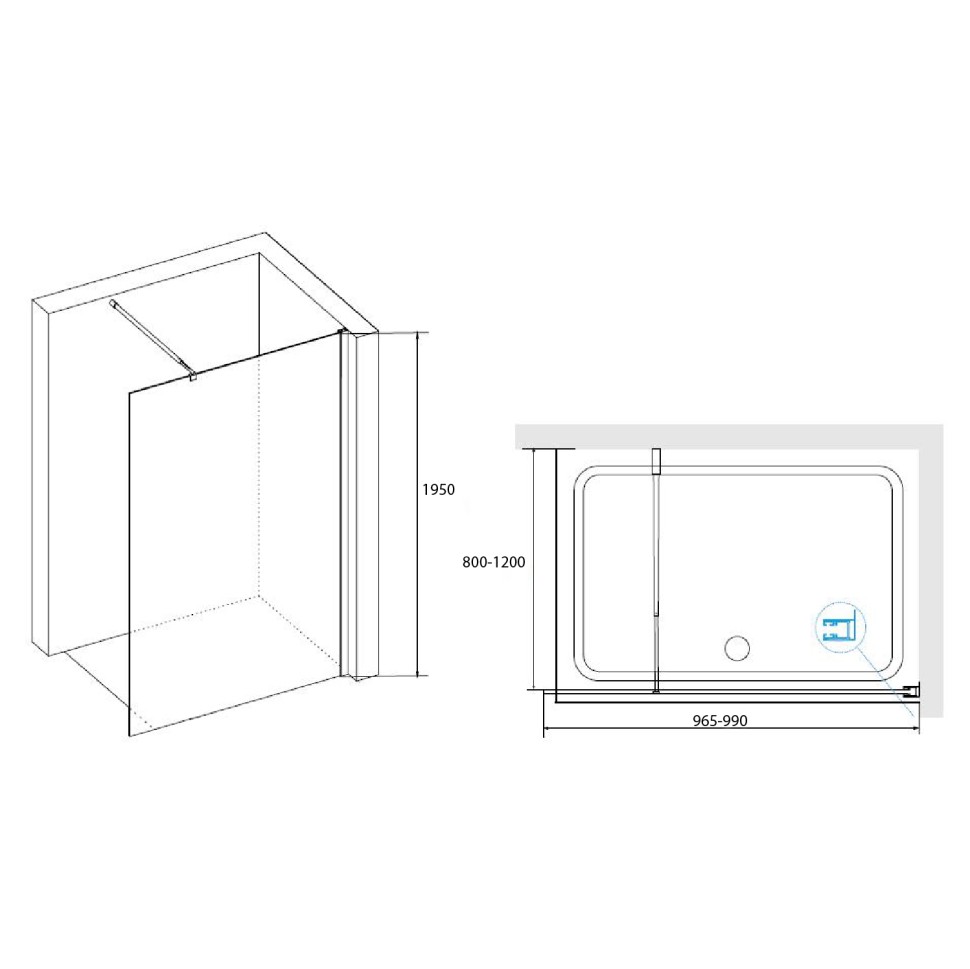 Душевая перегородка RGW WA-02-1 (Cora, 1000)