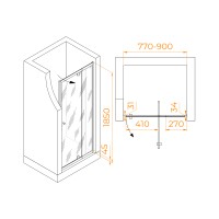 Душевая дверь RGW PA-02B NEW (Прозрачное, 800)