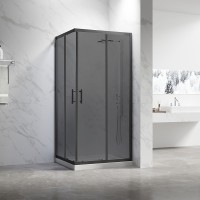 Душевой угол Veconi Rovigo RV-27B, 1000х1000х1900, черный, стекло тонированное