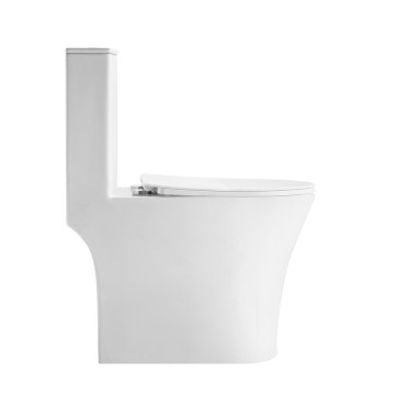Унитаз напольный Grossman Thin Rim GR-5607SQ (656х370х796) тонкий ободок,белый с тонкой крышкой,микролифт,смыв торнадо,1 место