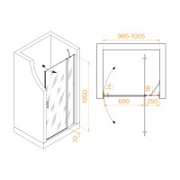 Душевая дверь RGW LE-004 (Прозрачное, 1000)